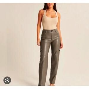 Abercrombie Fitch Pants 12 90s Relaxed High Rise Cargo Vegan Leather